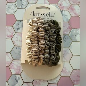 Kitsch - Ultra Petite Satin Scrunchie Set in Eucalyptus